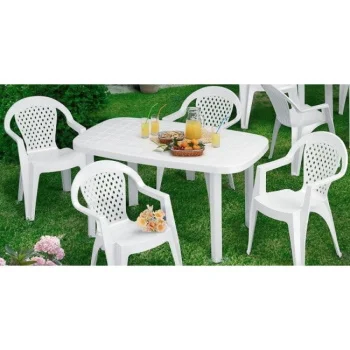 Norma plastična baštenska stolica bela-1